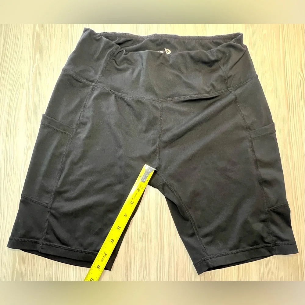 BALEAF Women’s High Waisted Biker Shorts with Pockets Black Size L Yoga Athletic